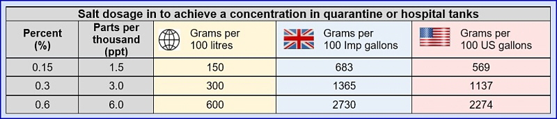 Salt in quarantine tanks 800